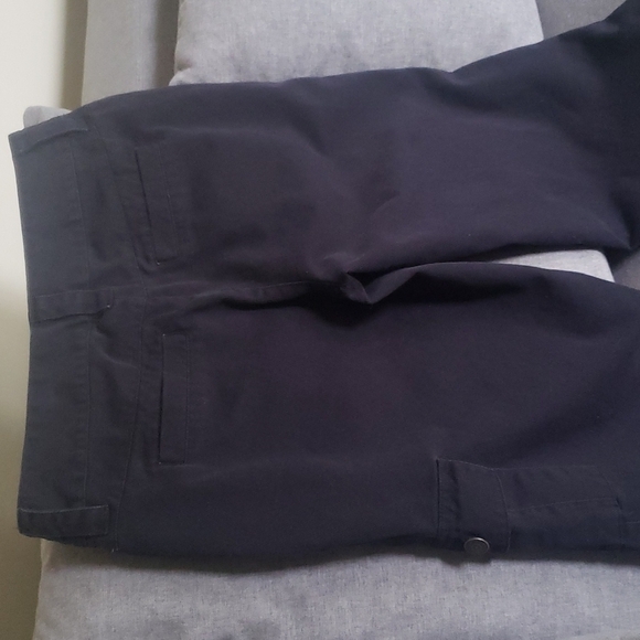 Daisy Fuentes cargo capri sz 4p black fabric button pants cinch bottom - Picture 5 of 14